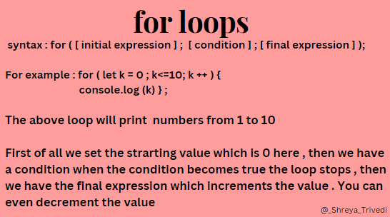 Thread to understand "LOOPS IN JAVSCRIPT " in detail 👇 - Thread from ...