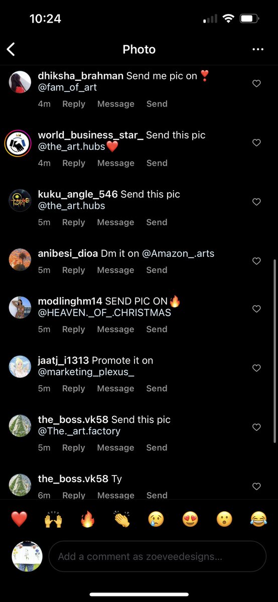 zoevee's tweet photo. @InstagramComms the amount of spam comments I’m getting on posts these days is out of control. 11 in under 5 minutes of posting. https://t.co/TTgyiK6e0e