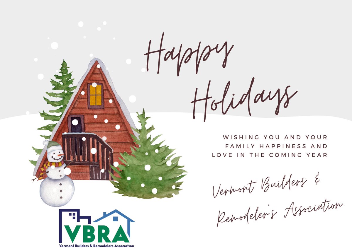 VermontBuilders's tweet photo. Happy Holidays from all of us to all of you! https://t.co/uF1NWsue5Z