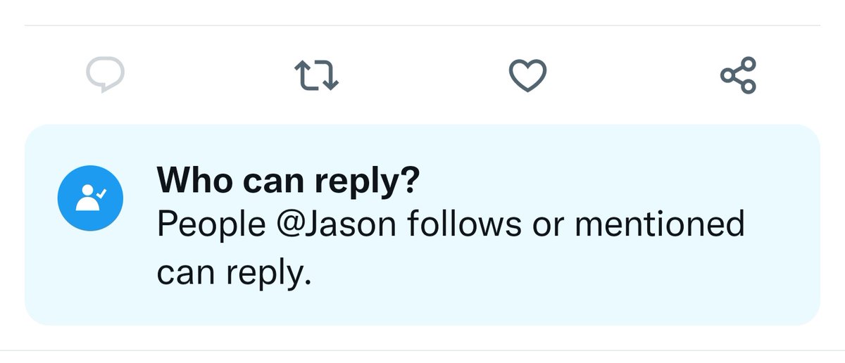 jsnbuchanan's tweet photo. @mcuban @lexfridman @elonmusk Case in point. Look at this new "freature". Now I cannot comment unless @Jason follows me.

Does that sound like free speech?

#facebookclone #FreeSpeech https://t.co/rwq3nJ47FX