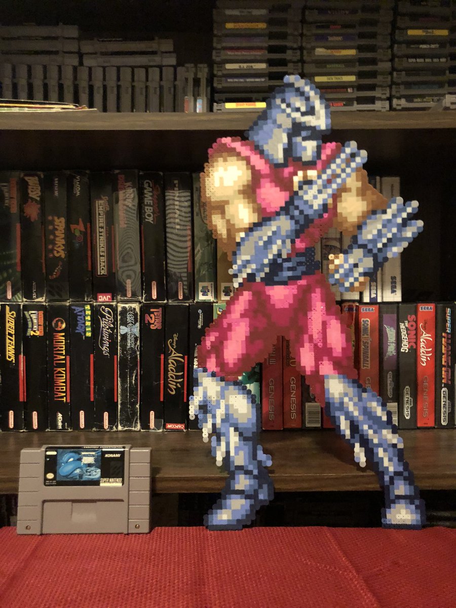 pixelsrebuilt's tweet image. Game #115: TMNT: Tournament Fighters! @PC98_Audi’s favorite fighting game, this one has slick graphics and an interesting cast of playable characters, as well as some awesome spritework! #tmnt #perler #pixels #RETROGAMING #snes #Konami #nintendo #supernintendo