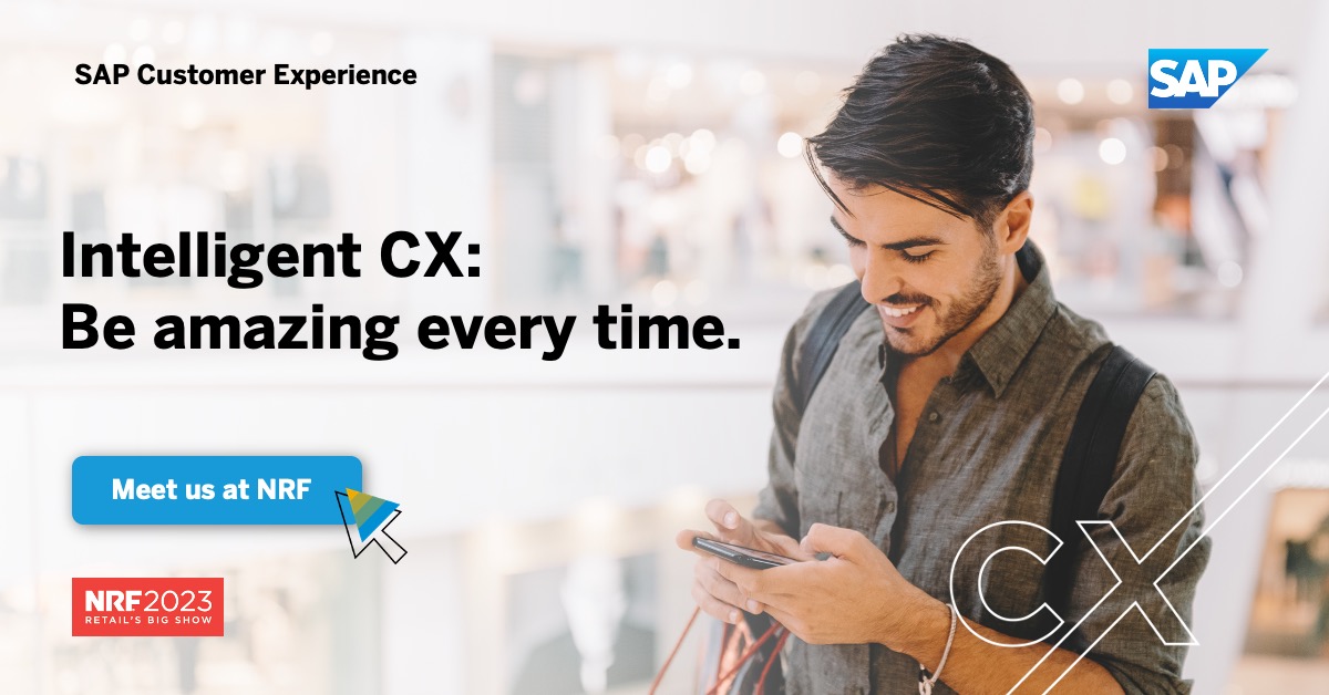 Rock retail in 2023 and beyond at NRF 2023!

⚡️ Transform the way you view customer experience at our captivating showcases&amp; brands like <a href="/Walgreens/">Walgreens</a> 
📋 Book a meeting with our team at Retail’s Big Show ☞ imsap.co/60113yJdc 

#retail #retailers #omnichannel #IntelligentCX