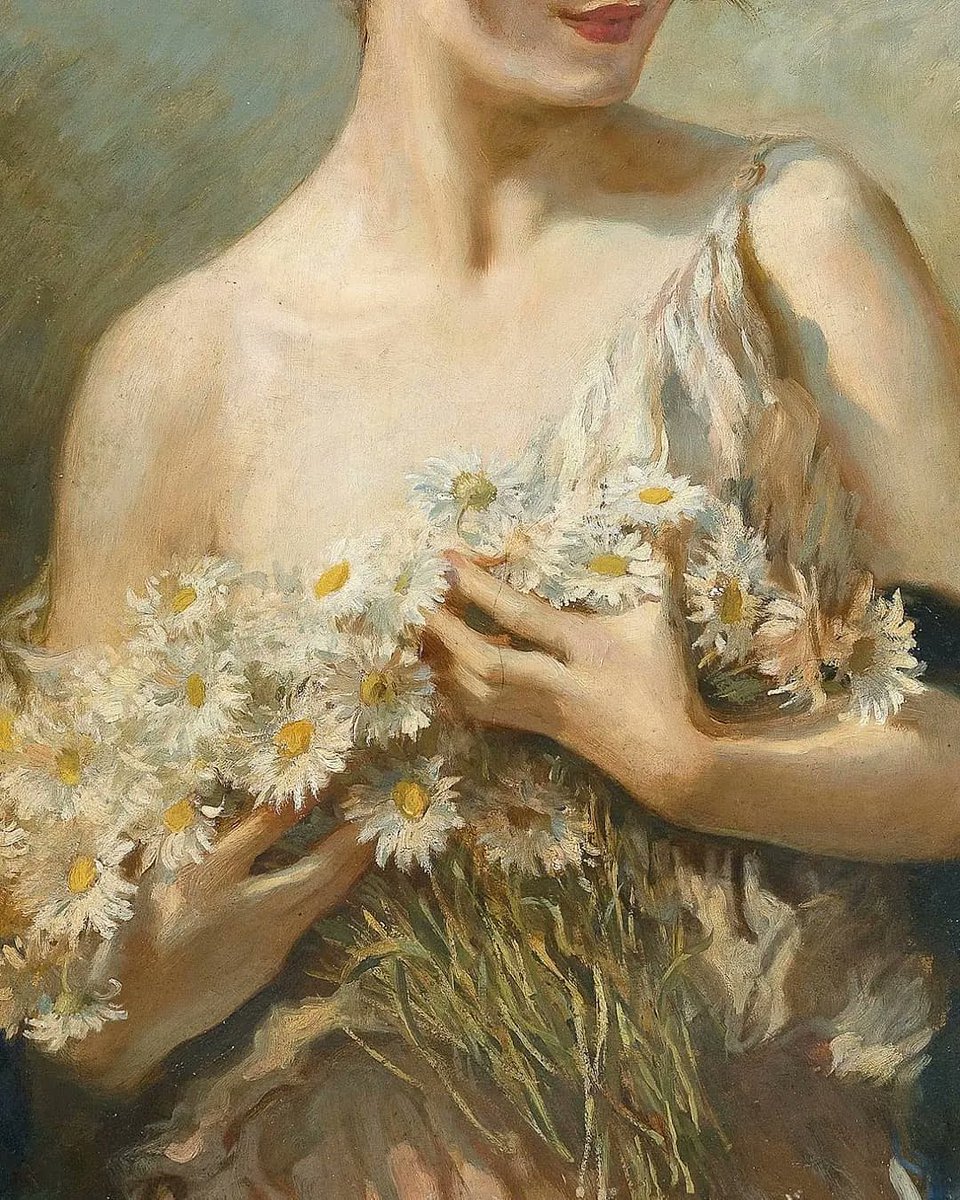 RaminNasibov's tweet photo. Lady with a Spray of Marguerites by Leopold Schmutzler https://t.co/NMO41hNQKc