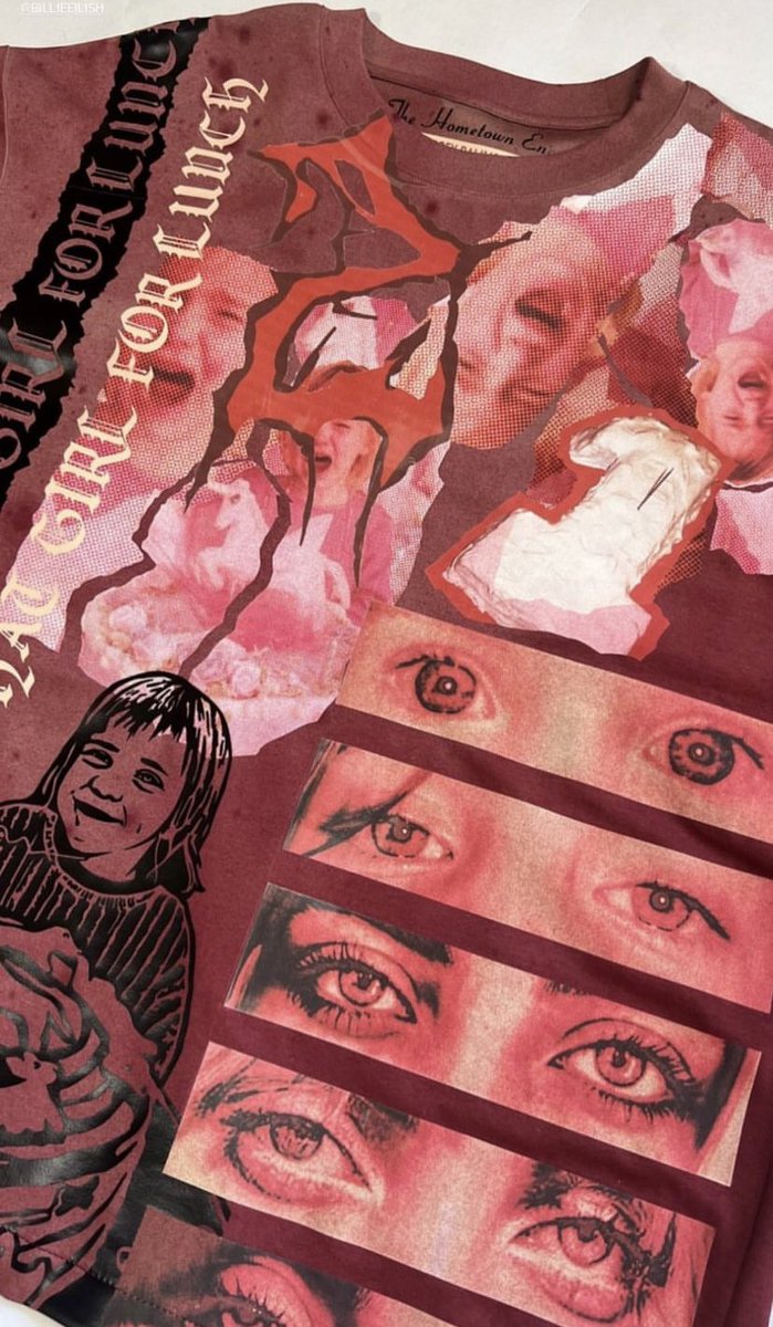 billieeilishtrs's tweet image. #HTEEncore3: Billie's outfit from last night was a custom-made birthday set which featured pictures from her childhood!

The set was created by Lacey Dalimonte! 🤍