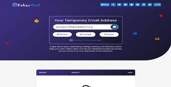 tempmailg1's tweet photo. FREE temp mail service... #tempmail #fakemail https://t.co/LPnpoDhFSX