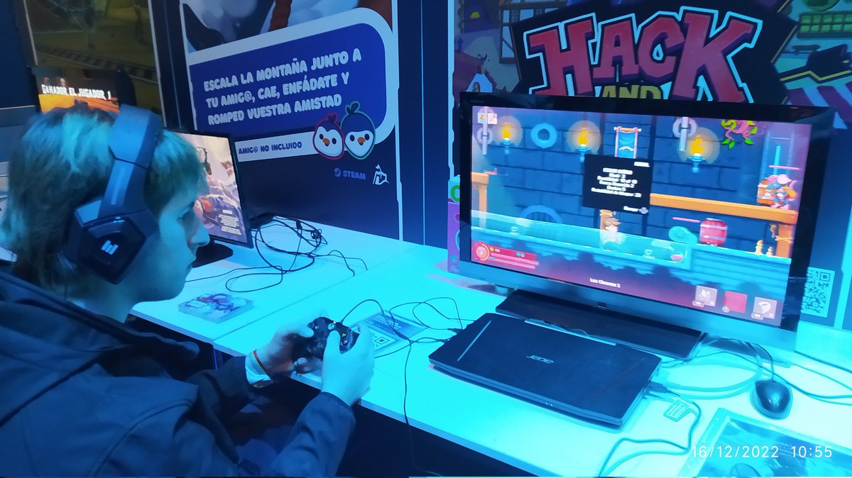 HackAndSlime's tweet photo. Happy #screenshotsaturday to everyone!
Hack and Slime is available in @Gamergy 2022, Madrid. And we are super happy to show our game to hundreds players
Play Hack andSlime on Steam!
https://t.co/05uX8Vvqv0
#pixelart #metroidvania #roguelike #RetroGaming #indiedev #IndieGameDev https://t.co/CSrSn5MP86
