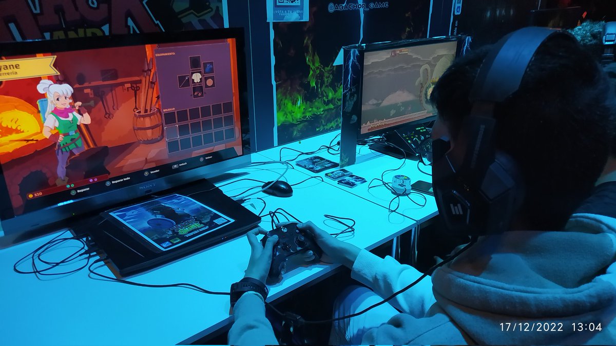 HackAndSlime's tweet photo. Happy #screenshotsaturday to everyone!
Hack and Slime is available in @Gamergy 2022, Madrid. And we are super happy to show our game to hundreds players
Play Hack andSlime on Steam!
https://t.co/05uX8Vvqv0
#pixelart #metroidvania #roguelike #RetroGaming #indiedev #IndieGameDev https://t.co/CSrSn5MP86