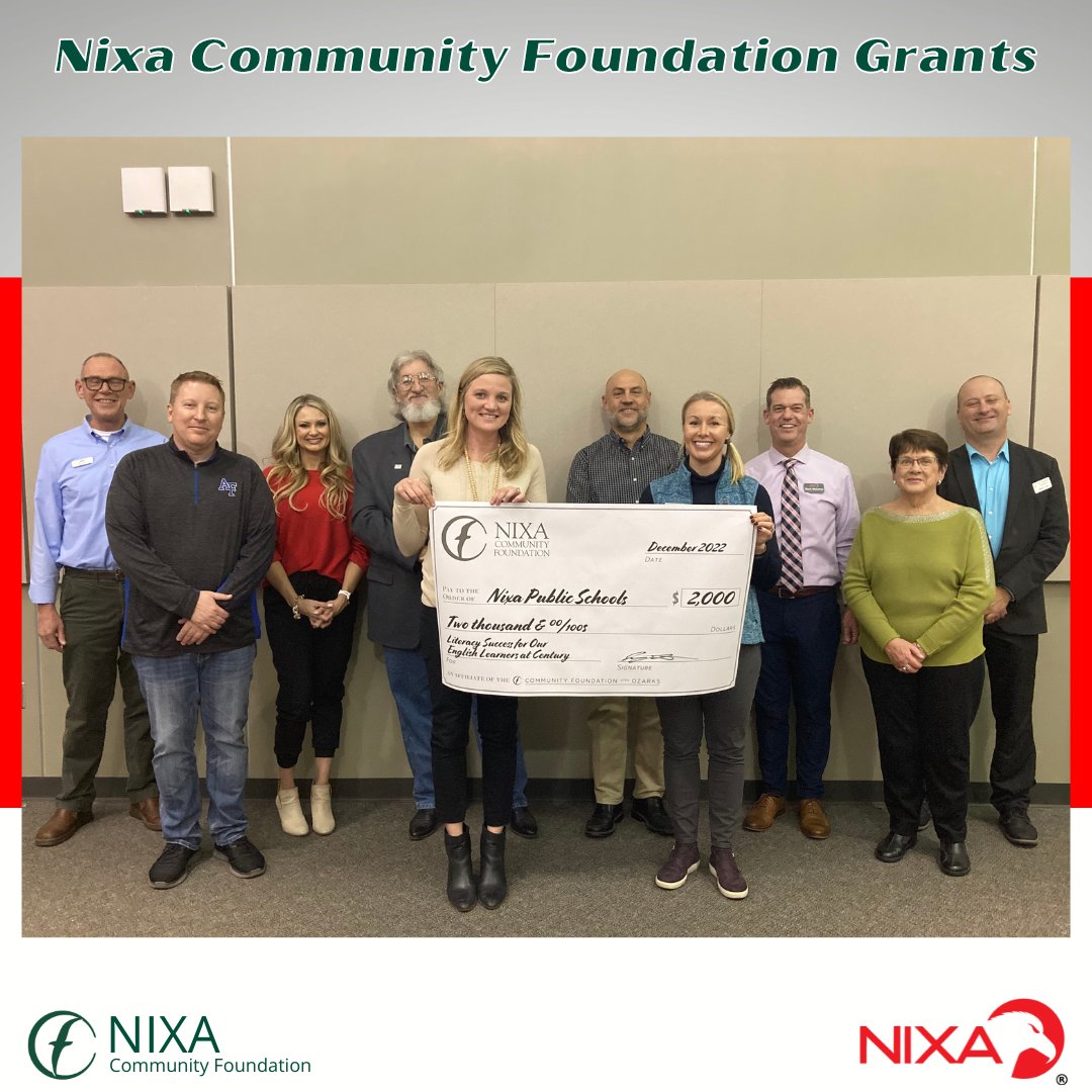 nixaschools's tweet photo. The Nixa Community Foundation awarded Nixa Public Schools with four grants totaling $5,063.60! 👏

🤝Thank you, Nixa Community Foundation! 🤝 https://t.co/9UqktQf3OS