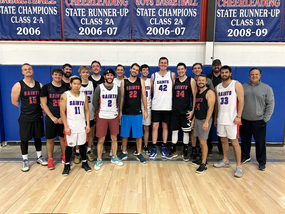 ocssaintshoops's tweet photo. We had a great time in our Annual Alumni basketball game today! OCS Black defeated OCS white despite @jacksonrothwell scoring an alumni game record 40 points. #MARCHON https://t.co/MtTEPMFMXu