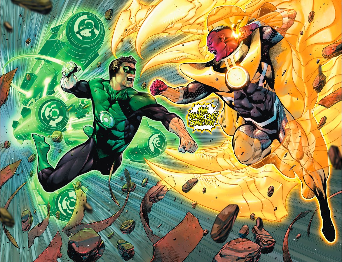 bat_duke's tweet photo. @Impulse785 There’s only one right answer: Hal Jordan. He’s THE Green Lantern. I want to see all of his iconic storylines on the big screen and for his rivalry with Sinestro to be fleshed out. 

Anyone who says John Stewart is a idiot because he’s a terrible, boring character who doesn’t- https://t.co/FTxLaxmXkn
