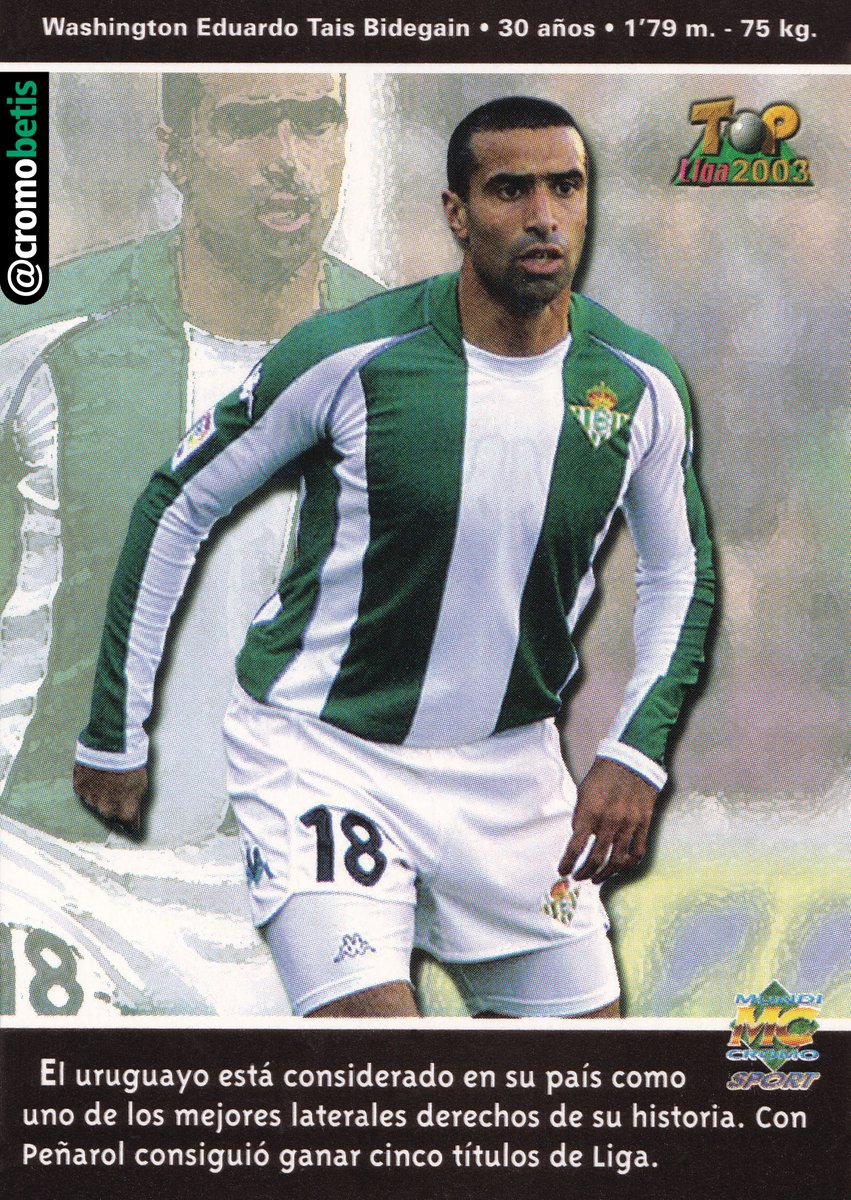 TAIS Temp. 02/03 (Top Liga) // Oficio uruguayo 
🏆 CAMPEÓN DE COPA #CromoBetis 
<a href="/WTais72/">washington</a> <a href="/ColeccionBetis/">Asoc. Coleccionismo Bético Carmelo Navarro</a>