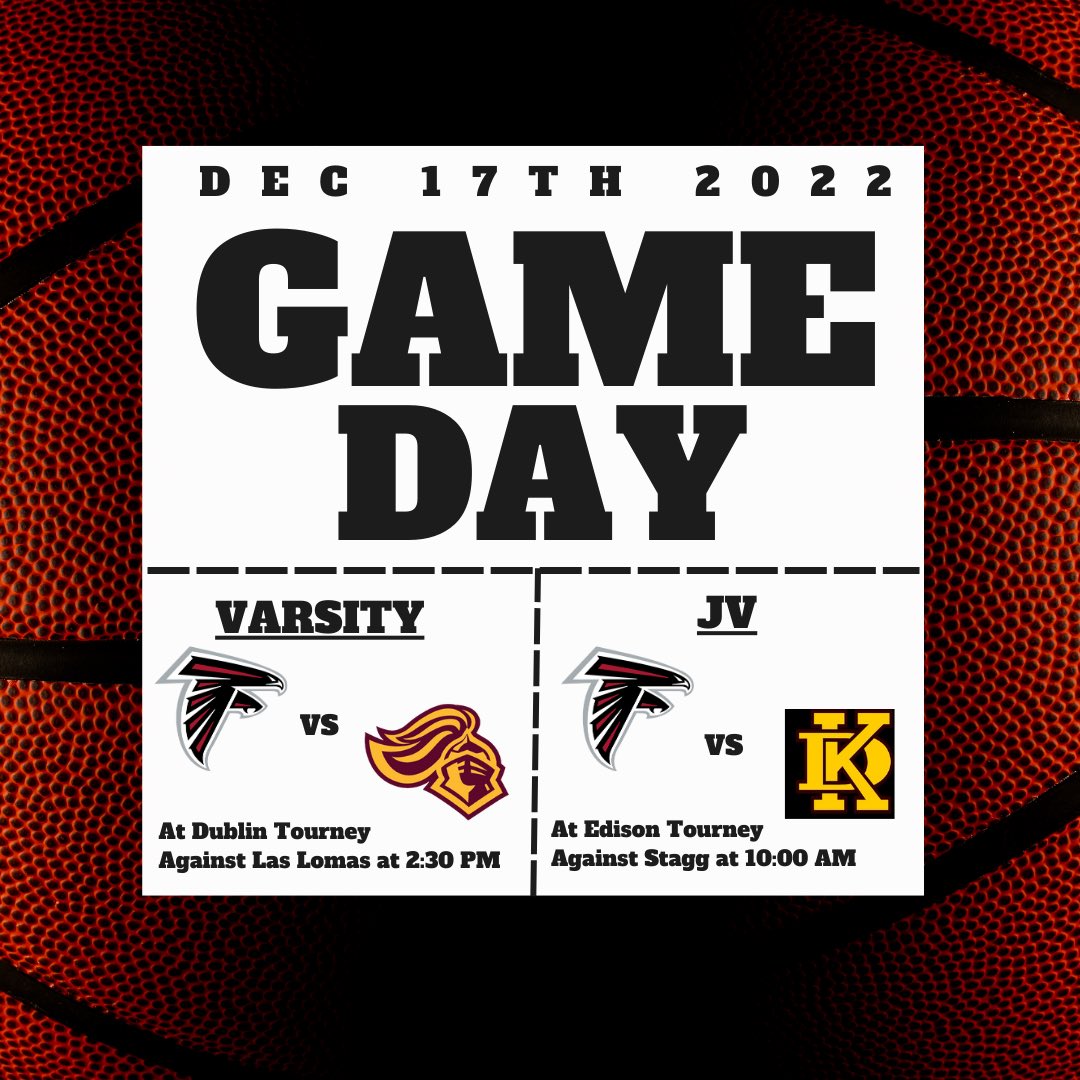 The final day of tourney action concludes as varsity will play Las Lomas at 2:30 PM and JV will take on Stagg at 10:00 AM 🏀🏀🏀