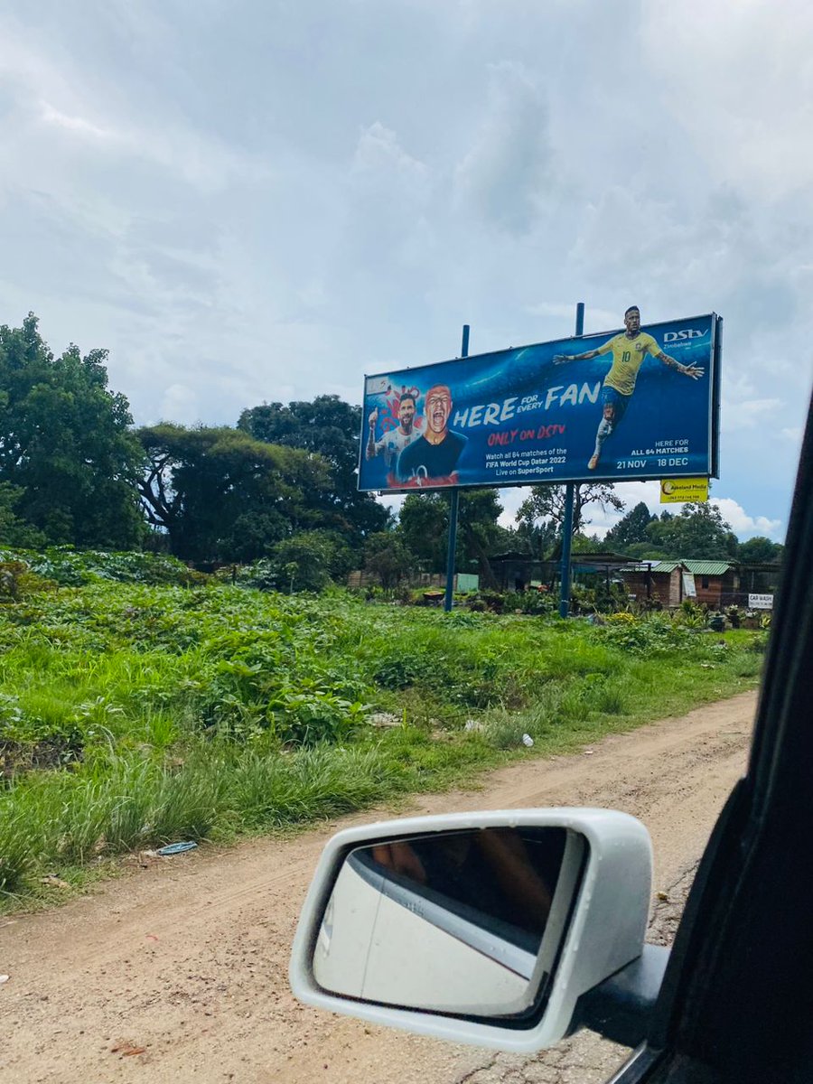 mrnelazz's tweet photo. @DStvZimbabwe was on point with this billboard Mbappe and Messi in the final.... Neymar anga akatobuda kudhara #WorldCup #FRAARG #WorldCupFinal https://t.co/Yv8CcD5GNw