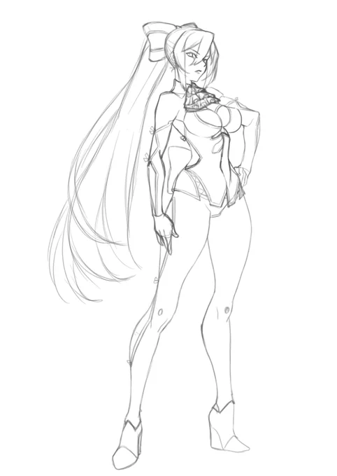 昔作ったキャラを久々に描いてみたコンセプトは「どこまで情報を削ったら初音ミクに見えなくなるか」キャラ名は「ゼロワン」3枚目は2017年作成、4枚目は2008年作成 