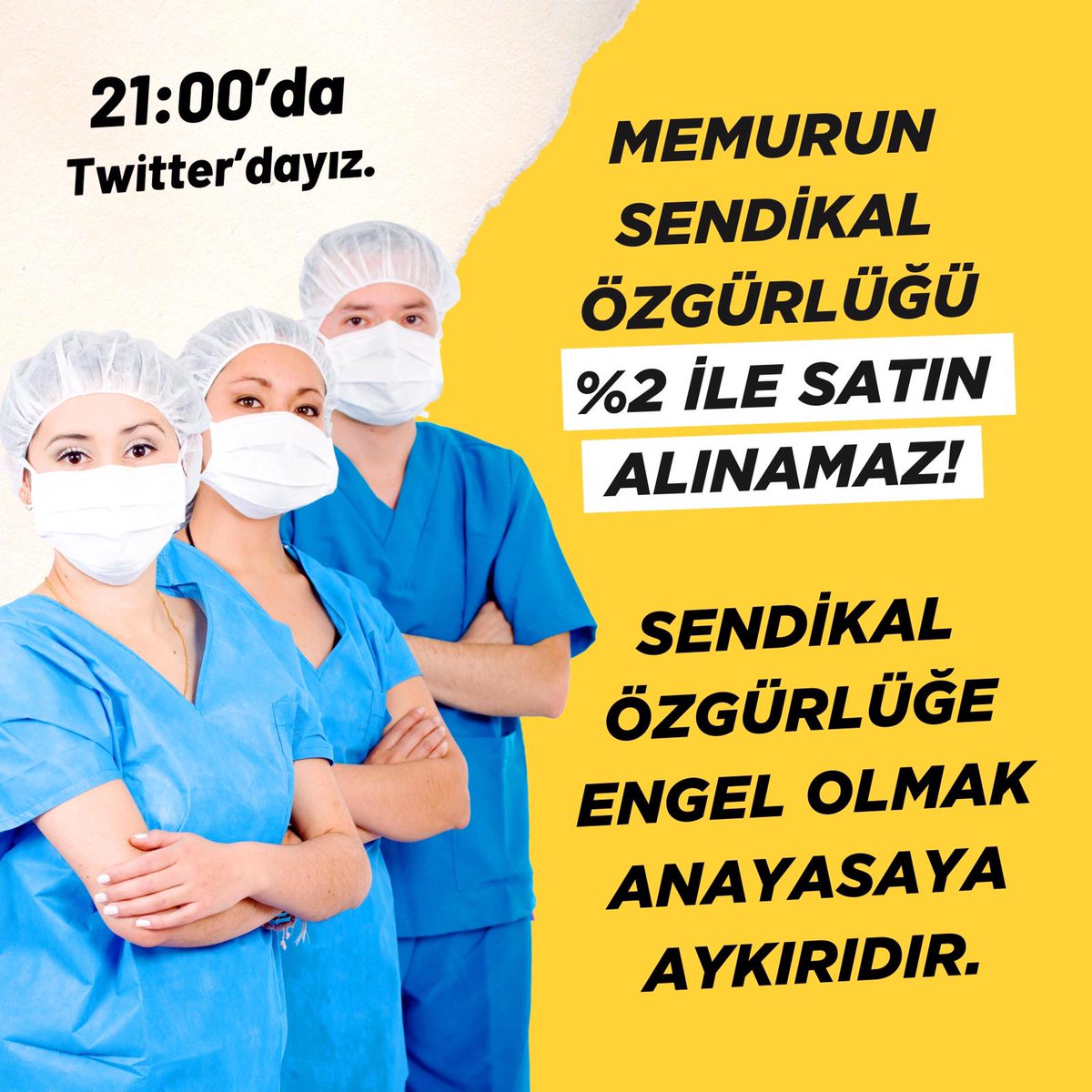 alkanmurat12's tweet photo. Sendikal örgütlenmenin kısıtlanması söz konusu dahi olamaz. Antidemokratik yüzdelik  baraj teklifleri kabul edilemez.

📍Yer :Twitter
🕘 Saat: 21:00 https://t.co/OrLNvxMhg0