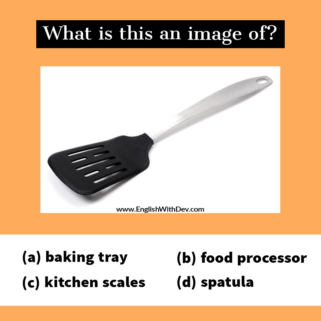 EnglishwithDev's tweet image. Kitchen Utensil Quiz
#QuizTime #imagequiz #picturequiz #englishquiz #utensils