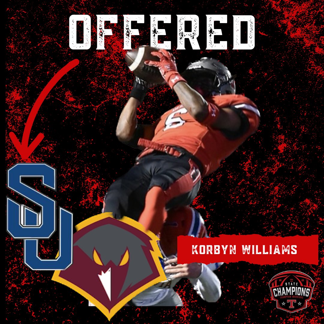 Thompson Recruiting (@recruitwarriors) on Twitter photo Congrats to 2023 ATH <a href="/KorbynWilliams/">Korbyn Williams</a> on his latest offers from Shorter & University of Charleston! Keep going Korbyn! #OUTWORKEMALL Congrats to 2023 ATH <a href="/KorbynWilliams/">Korbyn Williams</a> on his latest offers from Shorter & University of Charleston! Keep going Korbyn! #OUTWORKEMALL