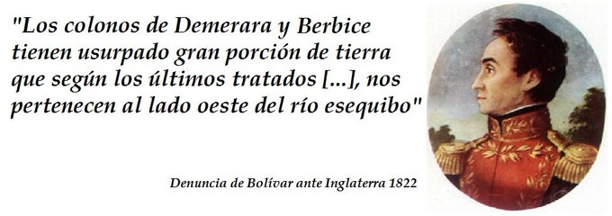#17Dic Nuestro Padre de la Patria, el Libertador Simón Bolívar, aún espera porque se haga valer su reclamo en 1822 al conocer la presencia de británicos (hoy guyaneses) al este de la Nación. #MiMapa #EsequiboEsVenezuela #BolivarEsPueblo #BolivarVive