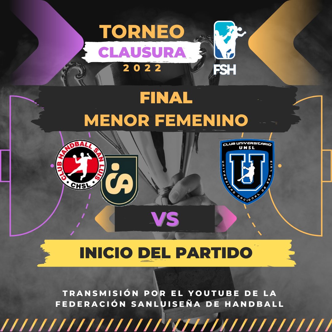 FedSanLuisHand's tweet photo. 🤾‍♂️🤾‍♀️TORNEO CLAUSURA 2022 🤾‍♂️🤾‍♀️
🏆FINAL - MENOR FEMENINO
INICIO DE PARTIDO
C. H . S. L. San Ignacio 🆚 Club Universitario S.L.

Transmisión por el YouTube de la Federación Sanluiseña de Handball
https://t.co/sSqT1hMKar https://t.co/M9XrIucV94