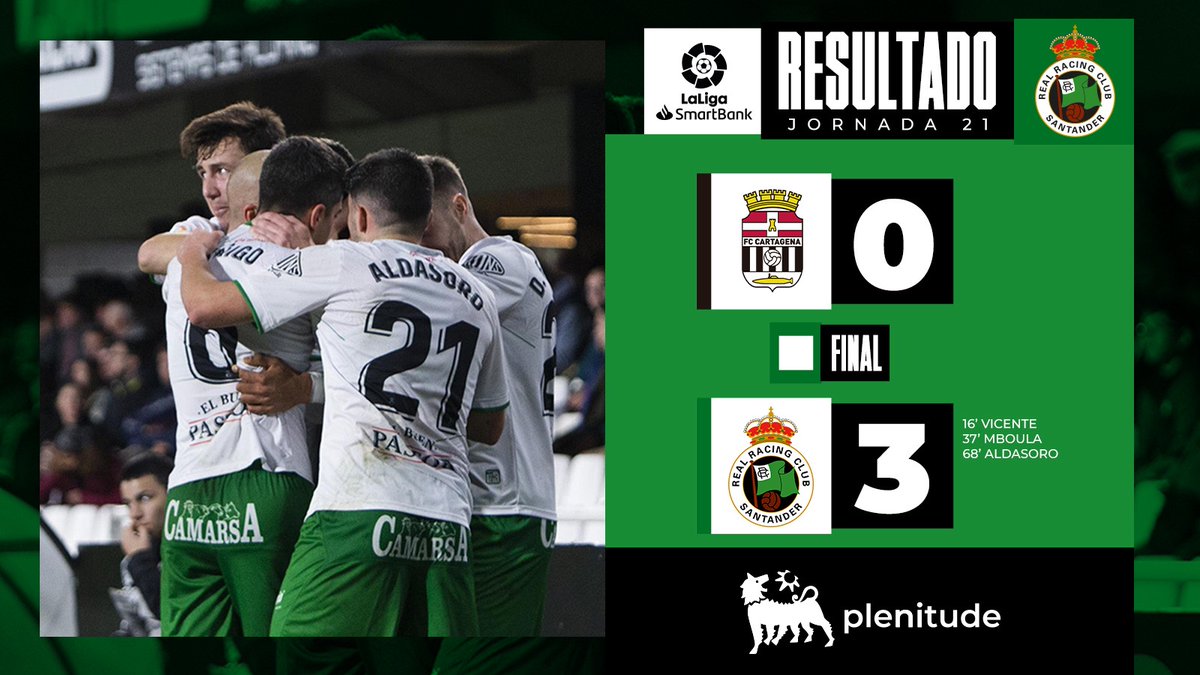 realracingclub's tweet photo. ⏹️ ¡FINAL!

Cartagena 0-3 Racing

(🎯 Vicente, Mboula y Aldasoro) 

#️⃣ #CartagenaRacing https://t.co/MRY5rYGxXy