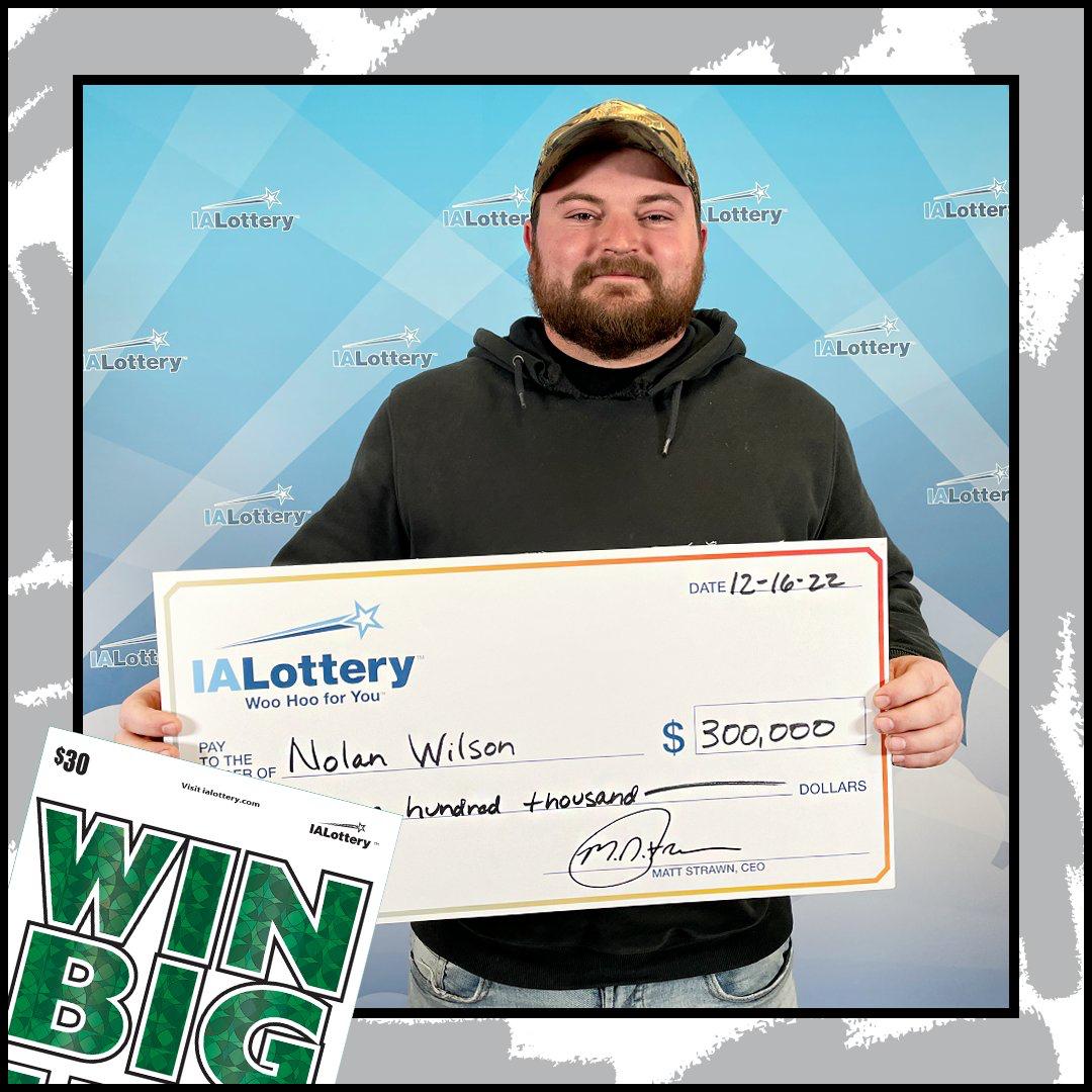 ClaimingagentJ's tweet photo. There's nothing like a $300,000 lottery win to warm up your day! Nolan Wilson of #Knoxville won the final top prize in the "Win Big" scratch game on a ticket he purchased at his local @caseysgenstores. Congratulations, Nolan! #WooHoooForYou https://t.co/aaOHj4IePJ