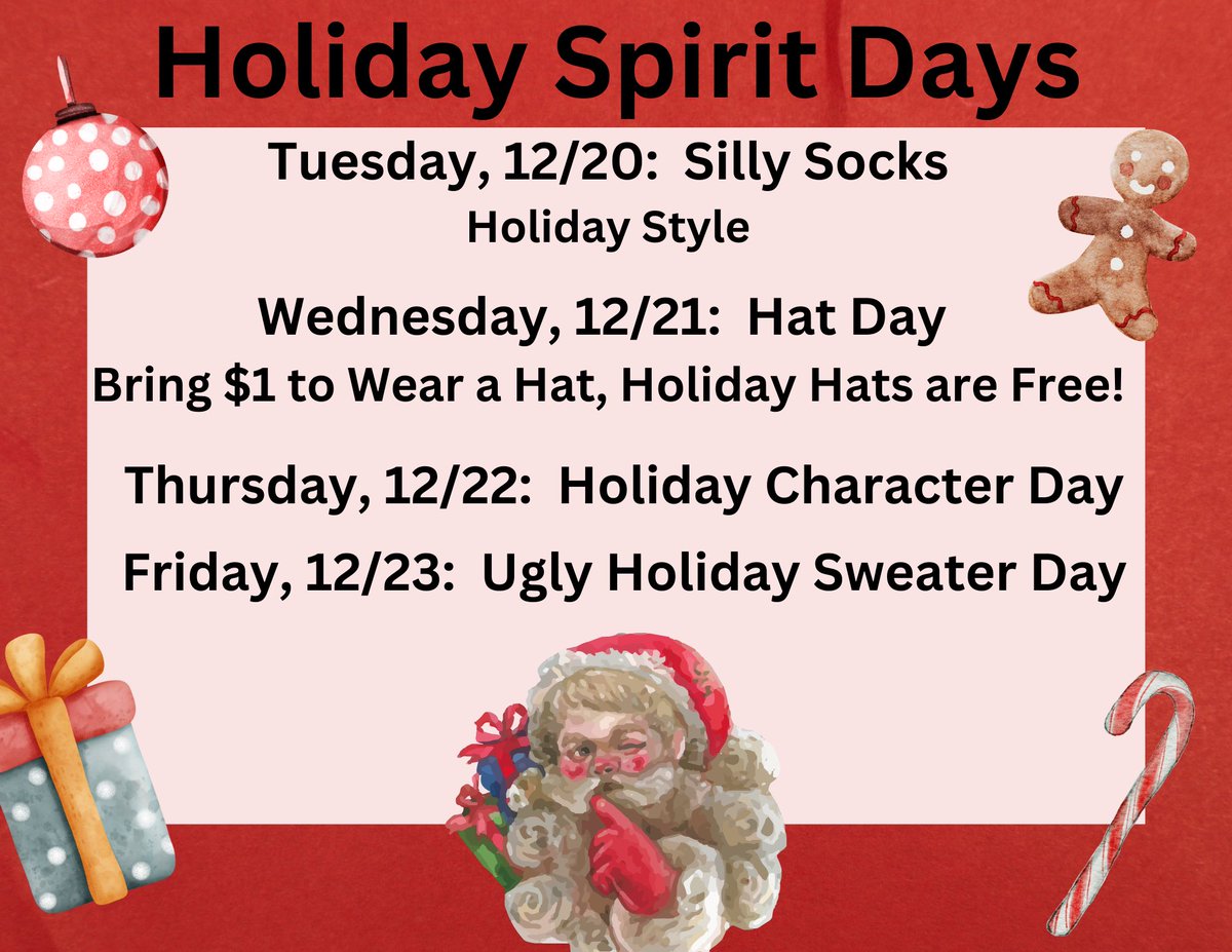 VBFirebirds's tweet photo. We had a lot of fun with our holiday PJ Day. I can’t wait to see what happens next week!  
No need to purchase anything- creativity counts!! ❄️☃️❤️ https://t.co/LAgemtbA2P