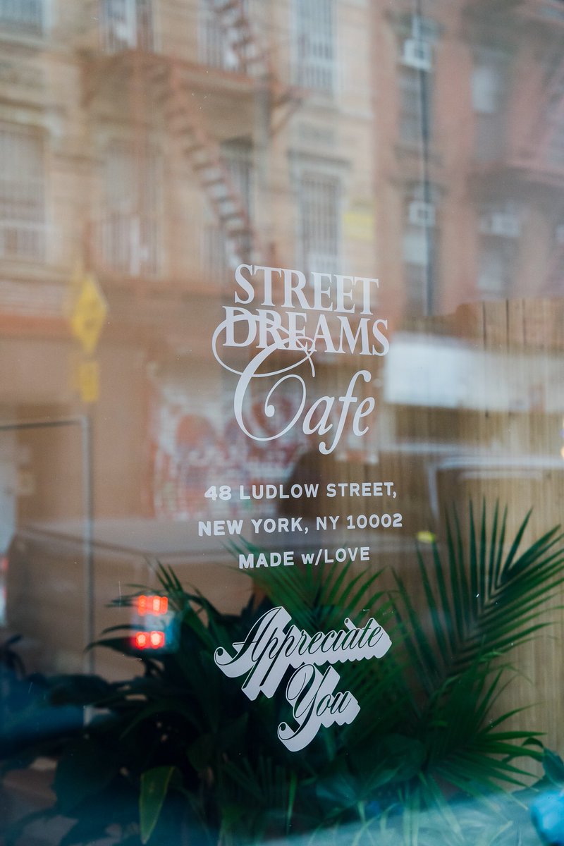 streetdreamsnyc's tweet photo. Street Dreams Cafe NYC
48 Ludlow St.
11am - 6pm

Open daily with cafe experience by .@Lacabracoffee + featuring the 'Appreciate You' capsule collection

Made with LOVE❤️ https://t.co/gWgNOfCmXx