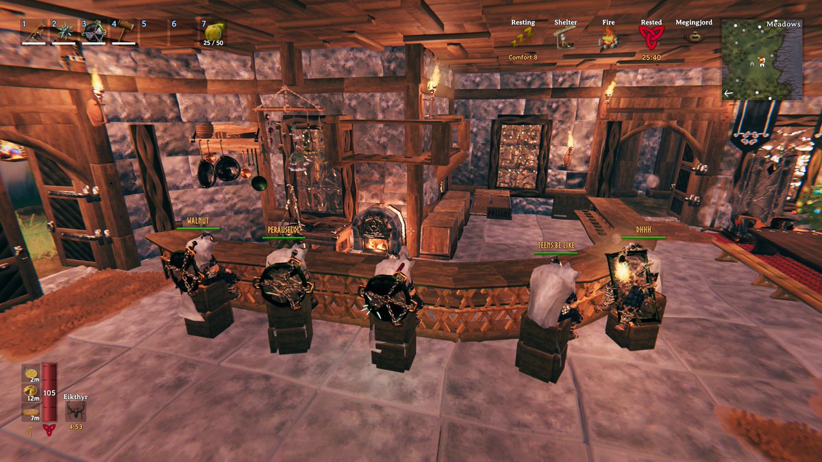 Moving2TheMusic's tweet photo. Atlast after many days of prepping for my team, we got on and stepped into #Mistlands. We were constantly on edge, it was 100% worth avoiding spoilers. Now to make an outpost and gather. Thank you @Valheimgame for my favorite game. Here's to hundreds of more hours! Skål! #Valheim https://t.co/0JN8B09LVI