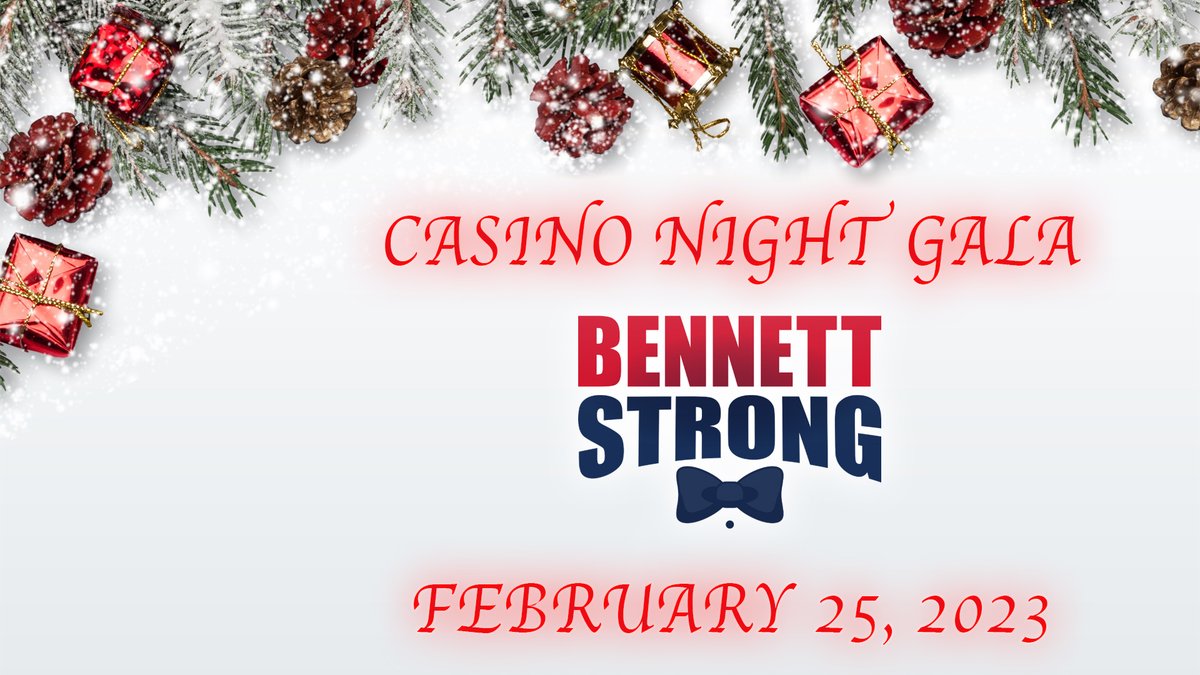 Still looking for a last minute holiday gift?!  Tickets to BennettStrong: Casino Night Gala make great stocking stuffers!  Visit bennettstrong.org or follow the link below to get yours today! 

➡️ ticketstripe.com/bennettstrong2…