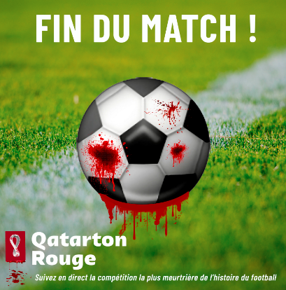 Le score final entre Croatie et Maroc est 2 - 1, c'est terminé ! C'est également terminé pour 102 ouvriers, morts pour que vous puissiez assister à ce spectacle. #CoupeDuMonde2022 #QatartonRouge