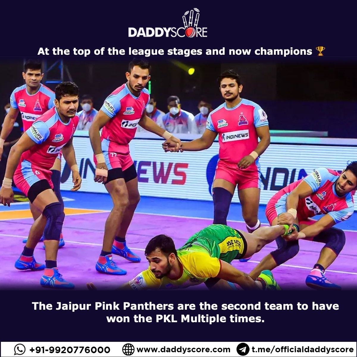 CricXScore's tweet photo. Pro Kabaddi 2022 Winner Jaipur Pink Panthers!

#JaipurPinkPanthers 
#prokabaddifinal https://t.co/9Tre6Yv8CQ