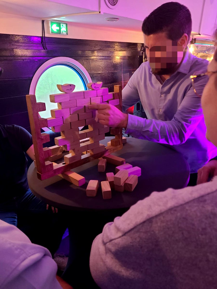 HCotillons's tweet photo. Une soirée sur péniche avec nos jeux en bois géants: parties endiablées et challenges grâce à notre super animateur Romain ! 🥳

#animation #jeuxenbois #entreprise #soirée #challenge #coktail #péniche #entreprise #évènement #évènementiel #paris #iledefrance #noël #fête #findannee https://t.co/STUJpPHJXh