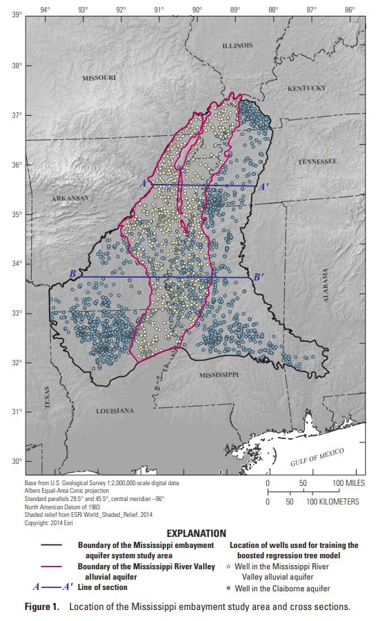 USGS_LMG's tweet photo. Our 4th map of #12DaysofMaps displays the predicted pH in the Mississippi and Claiborne aquifers. Regional aquifers in the Mississippi embayment are sources of water for public and domestic use, irrigation, and industrial uses throughout the region.
#USGSLMG https://t.co/6DuK9cyCEa