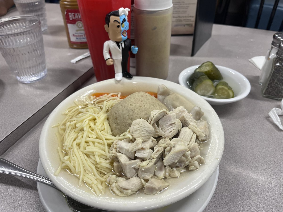 RexPost31's tweet photo. Mish Mash soup: Chicken soup with a matzo ball, a kreplach, noodles and carrots 🤤✌🏾 #FunkoSodaSaturday @OriginalFunko #FunkoFunatic #funwithfunko https://t.co/UOXksgjv7g