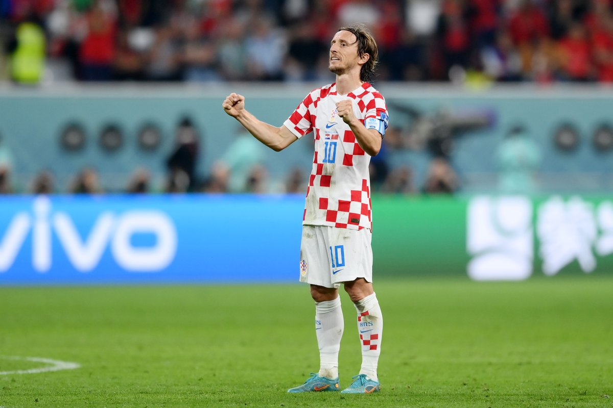 JacobsBen's tweet photo. Croatia finish third in what's likely Luka Modric's last World Cup game. Two excellent goals from Josko Gvardiol &amp; Mislav Oršić. Morocco had their chances, including a late Youssef En-Nesyri header. But Dominik Livakovic was excellent again &amp; Croatia should have had a penalty.🇭🇷 https://t.co/sKdl1yXYDS