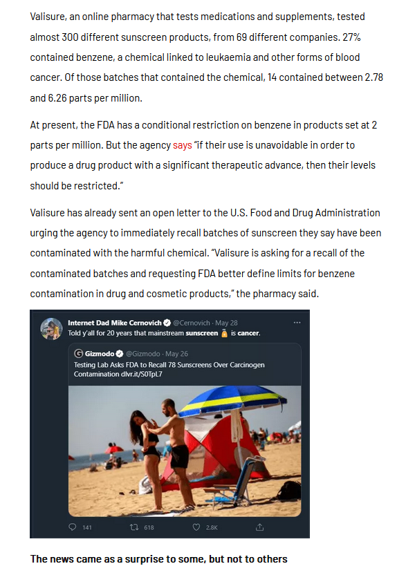 Djindji4's tweet photo. Endocrine Disrupor in Sunscreen 🥳
Goed insmeren zeggen "Experst" 🤡
Sunscreen Revealed to Contain Known Carcinogen and Possible Endocrine Disruptor, Shocking Discovery 2022
#EDC
#Genderidentitydisorder
#Genderdiversiteit
#EndocrineDisruptors
https://t.co/u1Vh1sWdtg https://t.co/iubq2siew1