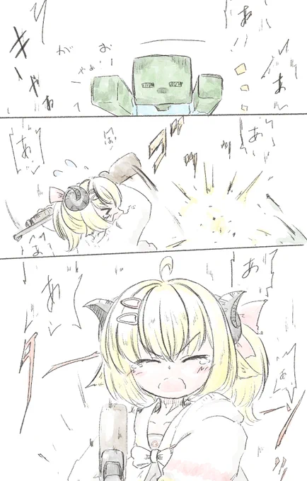 圧倒的ホラー・グロ耐性のなさにより配信にはおりませんが前回までのわためいとのついったー発言から大体こんな感じだろうという予測絵

………だったんだけどディスコ小隊鯖の会話見てると今回雰囲気全然違うらしいね?w

まぁそれでも自分は怖いんだろうけどw

#つのまきあーと 