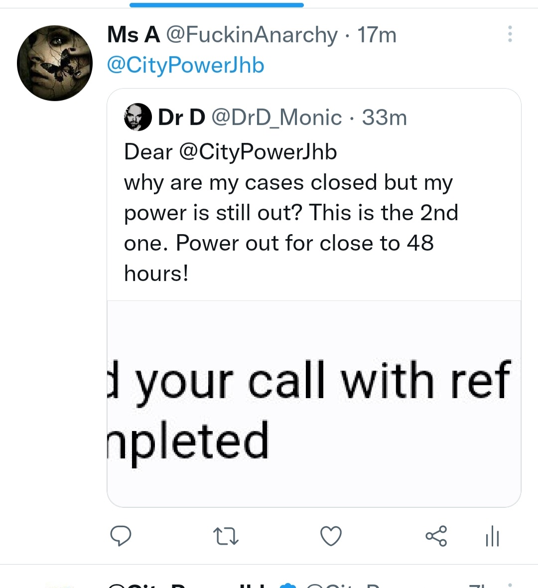 FuckinAnarchy's tweet image. How about a response @CityPowerJhb