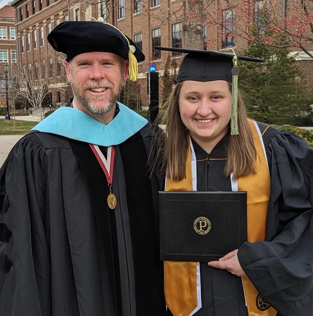 SELawrance's tweet photo. Congratulations to @PurdueMSAT'24 Kate Arnold, who officially becomes our first 3+2 graduate.  Today she earned her BS degree in Kinesiology from @HKPurdue @lifeatpurdue.  #Nextstep #PurdueAT #Purduemade #Graduation https://t.co/dioU7fgSyt