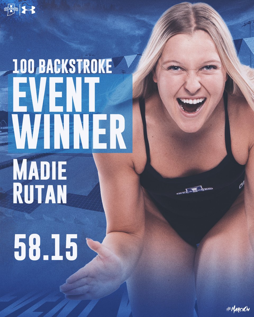 IndStSwimDive's tweet photo. The only athlete to break the minute mark, @madierutan takes the field in the 100 Backstroke

#MarchOn https://t.co/uVFKC1vn7W