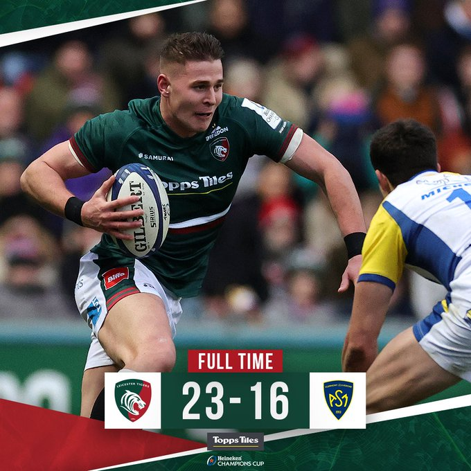 Perrugby's tweet photo. Clermont rescató al menos un punto bonus en la última jugada. Le costó muchísimo confirmar los quiebres y las buenas acciones. 

La reposición defensiva de Leicester es Top. Jasper Wiese, en un nivel descomunal.

Muy activo Delguy en ataque. #LEIvCLE https://t.co/Y2jSyzGkEX