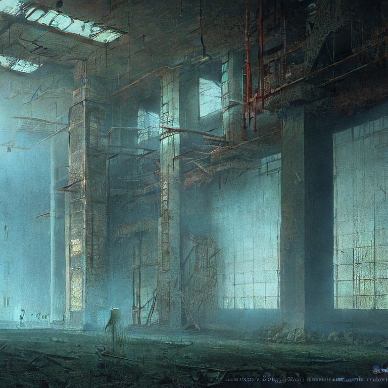 Our latest #nft collection „Aliens in Abandoned Factories“ is inspired by the works of the polish artist Zdzislaw #Beksinski - this is artifact No. 1 available at #objkt in very limited edition. 

#tezosnft #tezosart #tezoscommunity #generativeart #computerart #scifi #aliens