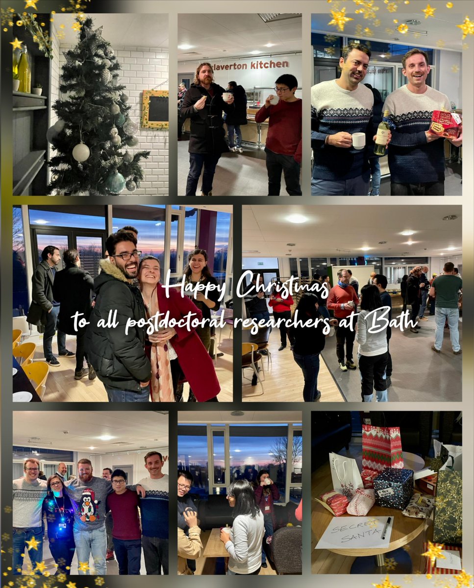 Rare Christmas jumpers twins, amazing Secret Santa and much more! Yesterday evening was such a fun: thanks for attending! To all postdoctoral researchers at Bath, we wish you a Marvellous Christmas and a Fantastic 2023! 
<a href="/LifeScienceBath/">lifesciencebath</a> 
<a href="/UniofBath/">University of Bath</a> 
#LovePostdocs