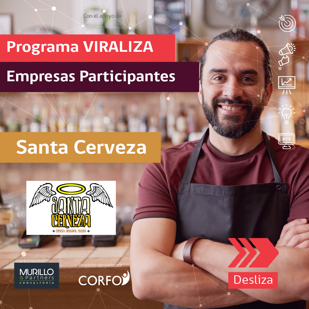 MurilloPartners's tweet photo. Conoce a Santa Cerveza, una de las empresas participantes del programa Viraliza de Corfo, ejecutado por Murillo&Partners. 🍺 👨💻
#marketingdigital #produccióndecerveza #cerveza #cervezaartesanal #murilloypartners #corfo #araucanía #turismochile #pymechilena #crecimiento https://t.co/GZTH18CJph