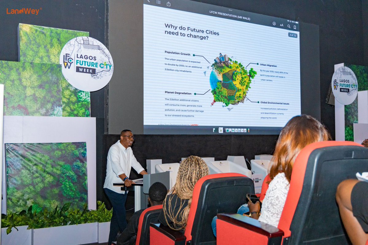 datgirlAdeola's tweet photo. Here’s the recap of #LagosFutureCityWeek Day 2.
Mr. Olawale Ayilara, CEO LandWey, talking on why we need Future Cities.
#LFCW2022 https://t.co/tgSekgNgdJ