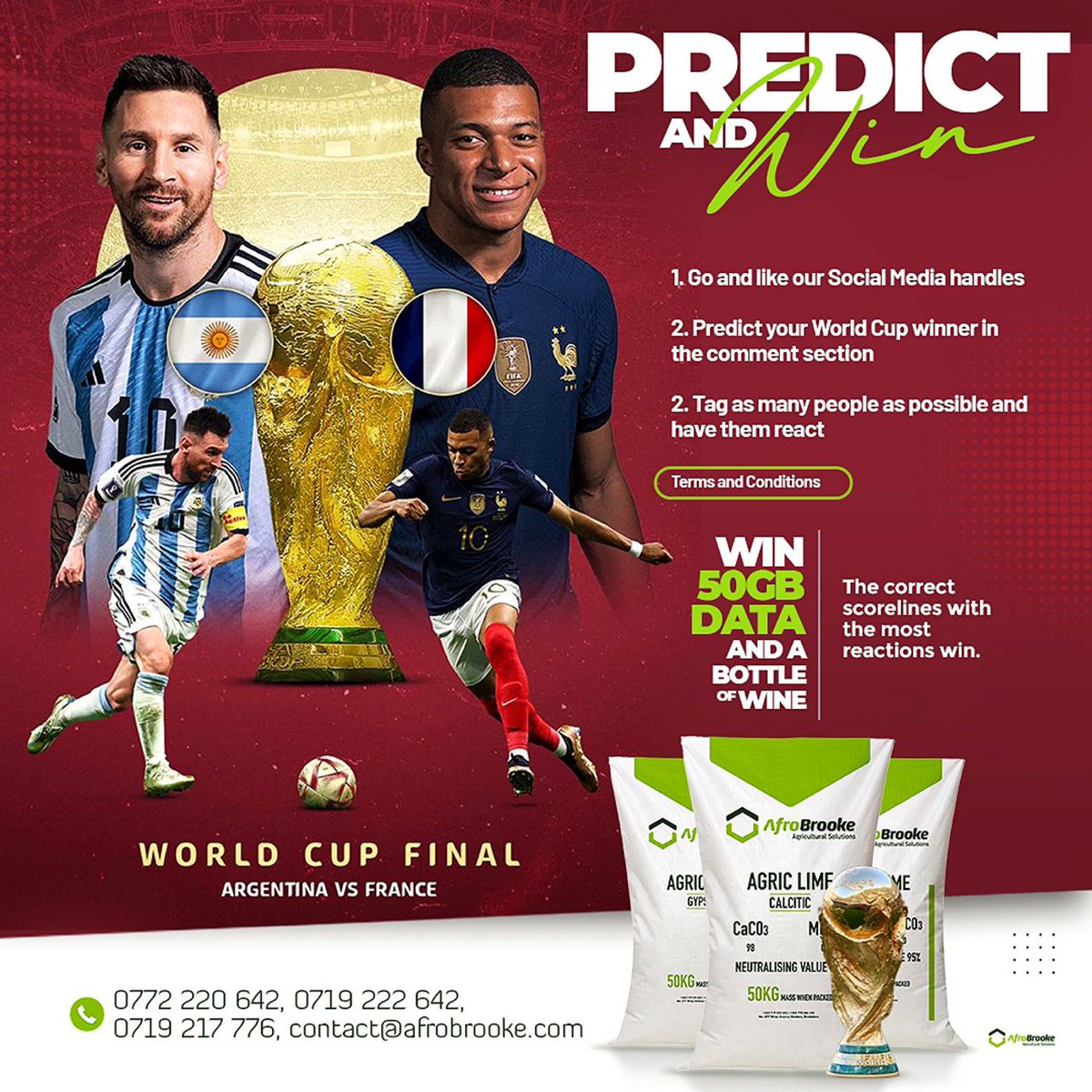 AfroBrooke's tweet image. PREDICT AND WIN: GRAND FINALE

ARGENTINA 🇦🇷 vs FRANCE 🇫🇷

_France seeks a historic double while the Goat is dreaming of a fairytale end_
 
Stand a chance to win big by simply doing the following:

1. Go and like our Social Media handles