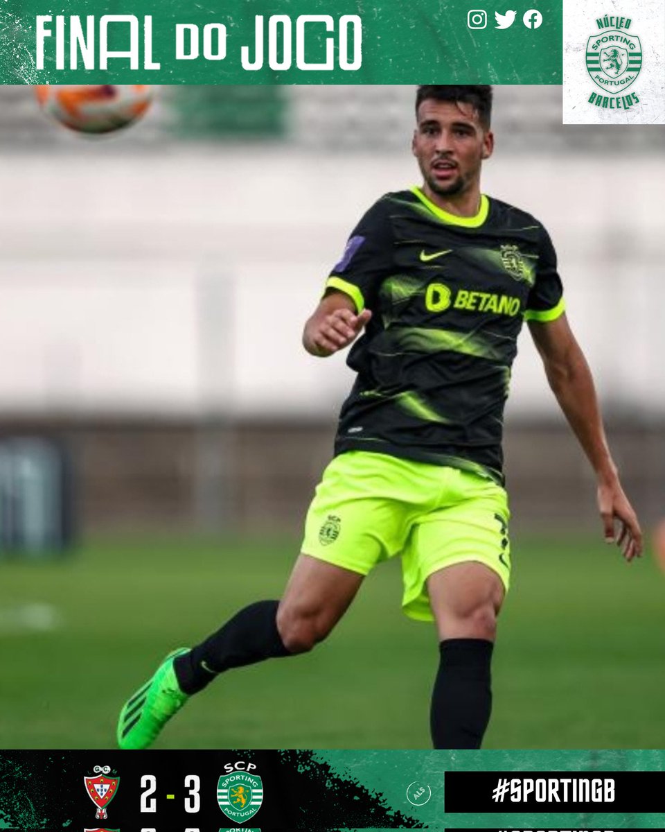 nucleo_scp_bcl's tweet photo. 𝙉𝘼 𝙍𝘼𝘾̧𝘼!!
Vitória dos Leões do #SportingB por 2-3, na 12.ª jornada da #Liga3 👏
#LGCMSCP #SportingCP #NúcleoSCPBarcelos https://t.co/Rzc2lAJHtB