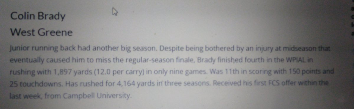 O-R Terrific 22
1,897 yards in 7.5 games
Congratulations!