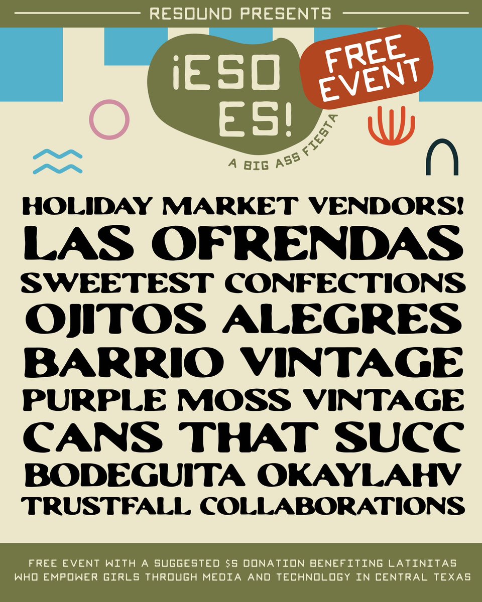 Today is the day! 🥳 Meet us at <a href="/mohawkaustin/">Mohawk Austin</a> from 3pm-12am for live music performances by our fav latinx artists, the cutest local tienditas, bites by Que Sazon, tunes by <a href="/thedjhelios/">𝙷𝙴𝙻𝙸𝙾𝚂 🎧</a> Y MAS! Free RSVP/donations to Latinitas are available at the link in bio, besos bb 😘🪩✨
