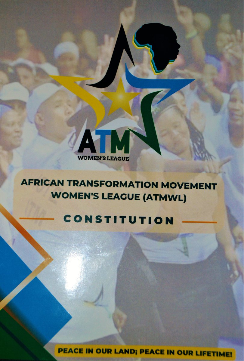ATMovement_SA's tweet photo. [1ST ATMWL CONFERENCE IN SESSION - DAY 2]

Signing &amp; handover of the ATM Women's League' Constitution.

Signed by 

1. Spiritual Head - Chief Apostle Prof C. Nongqunga.

2. S. G ATM - Serv. T. Khukula.

3. ATMWL President - Hon. T. Marawu.

4. S.G ATMWL Serv. E. Mofokeng.

#ATMWL https://t.co/x2IVssWh5K
